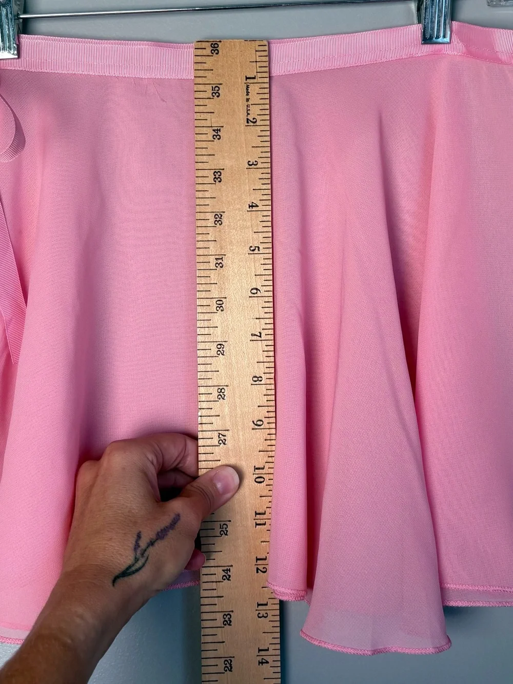 Pink Chiffon Ballet Wrap Skirt Sheer Tie Waist Dance Costume Skirt Youth XL/WS